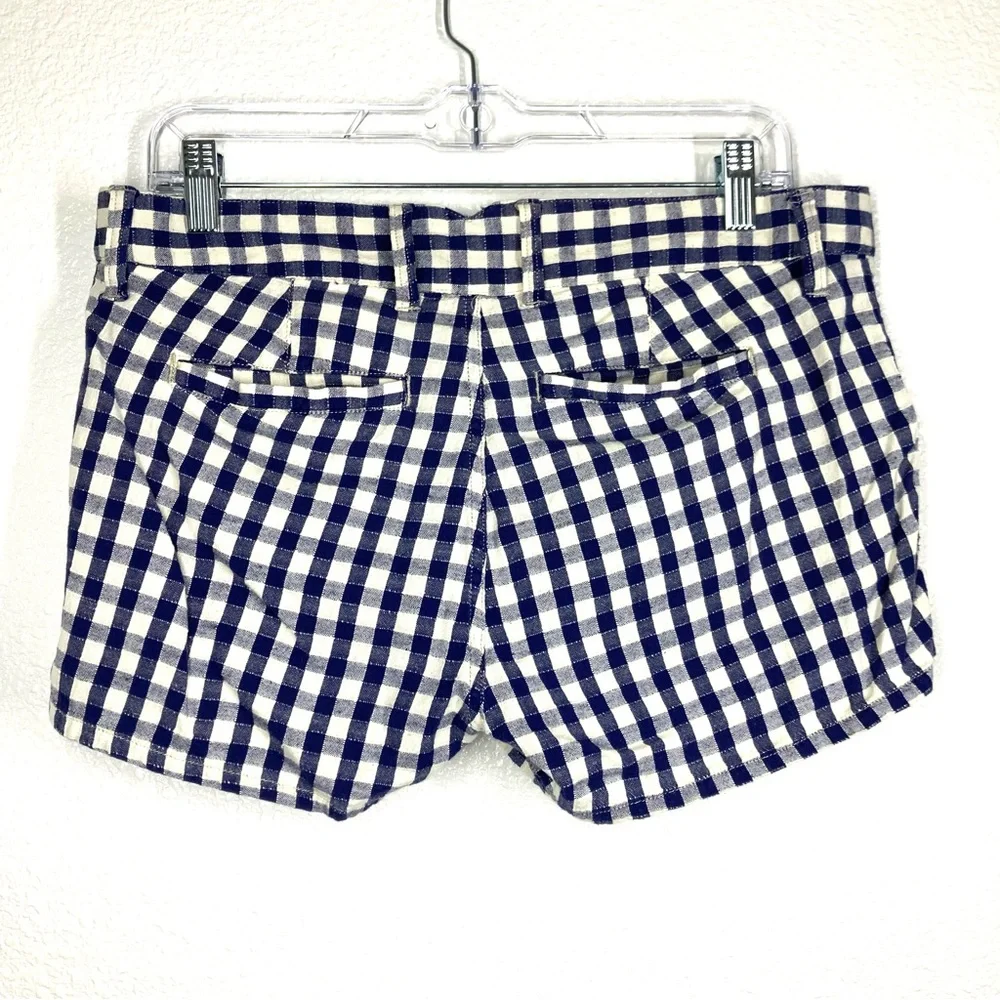 Lucky Brand Shorts Dispatcher Gingham 29 Navy Cotton Linen - Picture 11 of 16